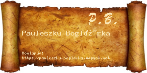 Pauleszku Boglárka névjegykártya