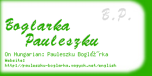 boglarka pauleszku business card